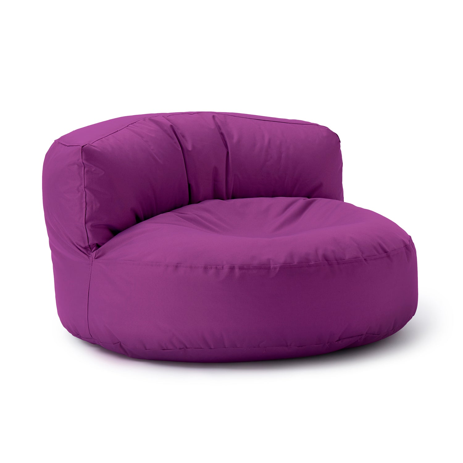 LUMALAND Sitzsack-Sofa/Sitzsack-Lounge in Lila vor weißem Hintergrund.