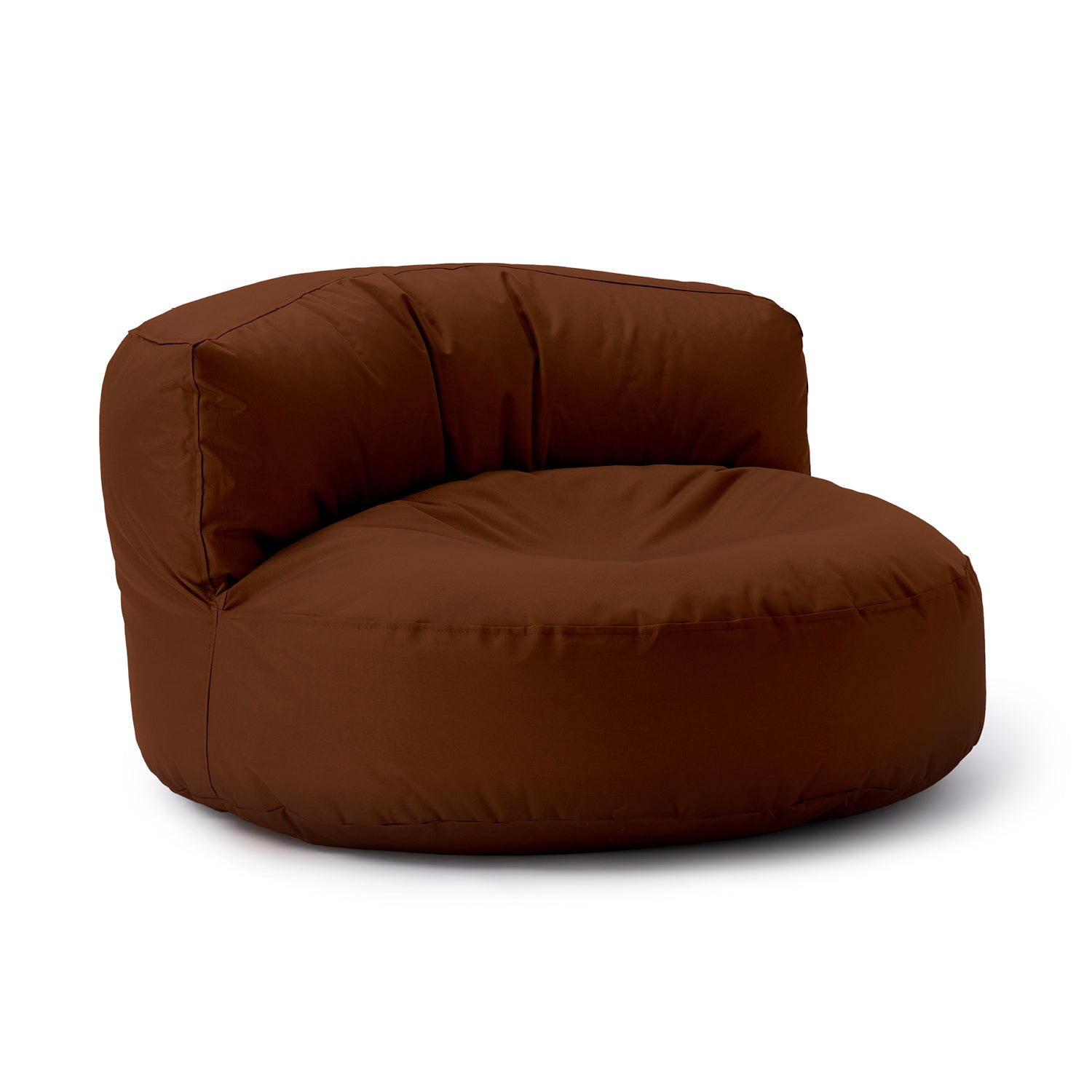 LUMALAND Sitzsack-Sofa/Sitzsack-Lounge in Braun vor weißem Hintergrund.