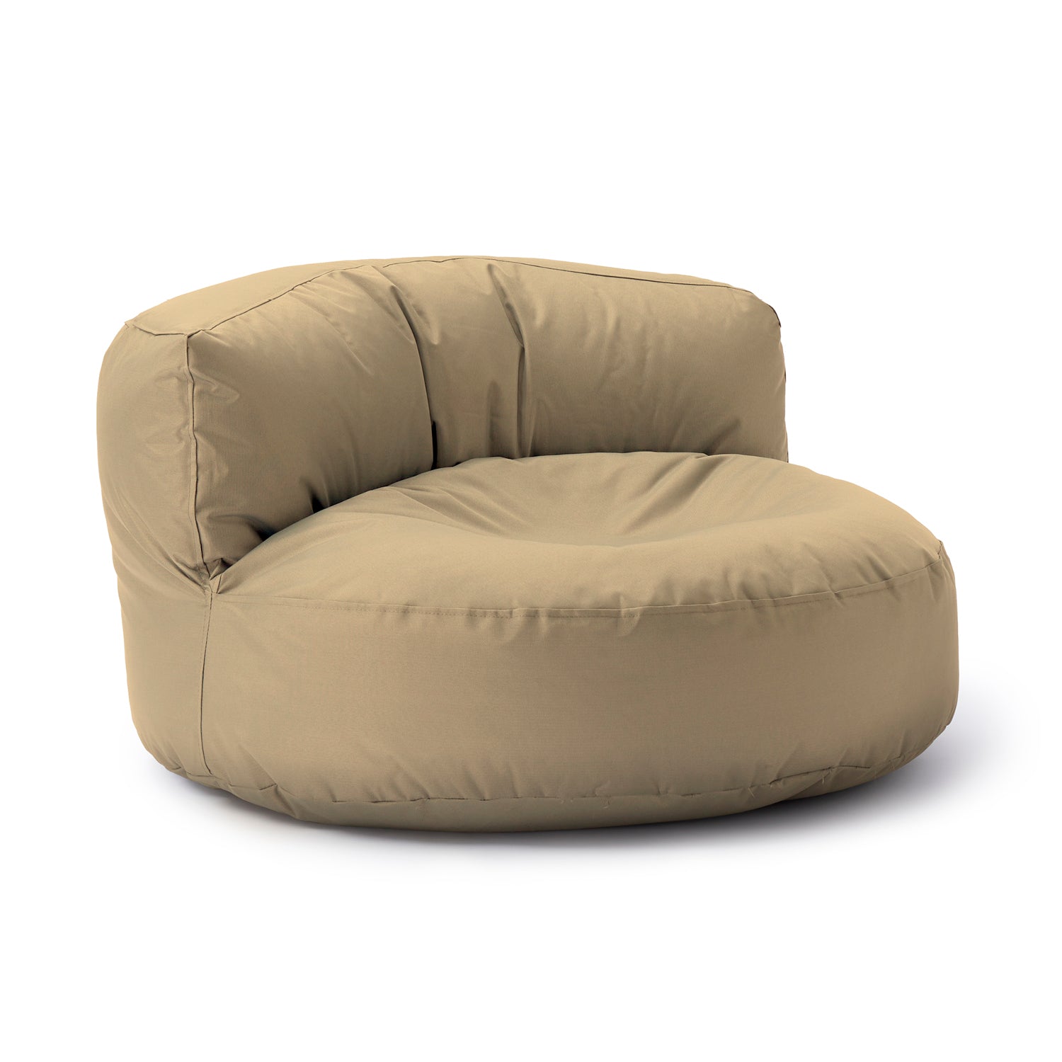 LUMALAND Sitzsack-Sofa/Sitzsack-Lounge in Beige vor weißem Hintergrund.