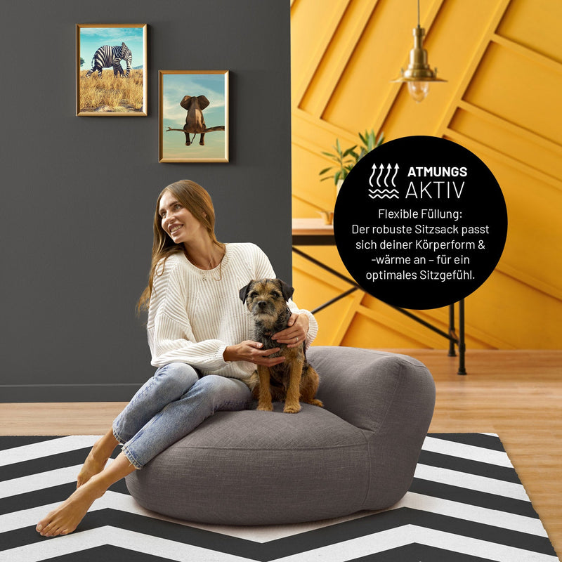 Sitzsack-Sofa Interior Line Hellgrau | Lumaland Sitzsack