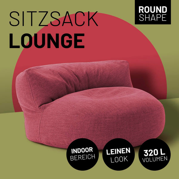 Sitzsack-Sofa Interior Line Rot | Lumaland Sitzsack